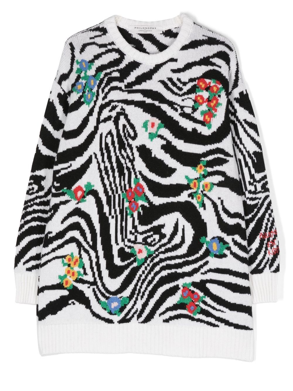 Philosophy Di Lorenzo Serafini Kids zebra-print jumper - Black von Philosophy Di Lorenzo Serafini Kids