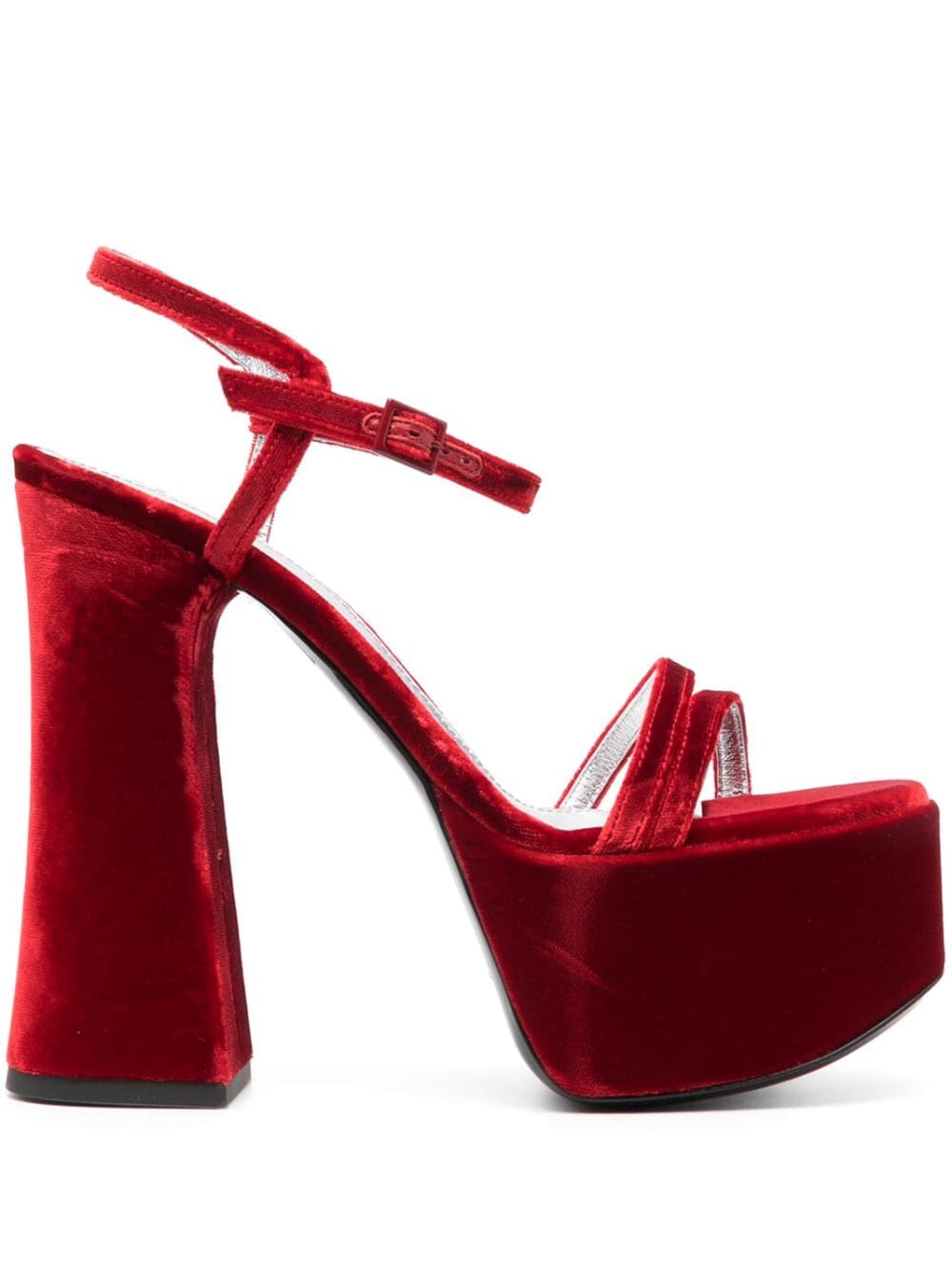Philosophy Di Lorenzo Serafini 145mm velvet-finish sandals - Red von Philosophy Di Lorenzo Serafini