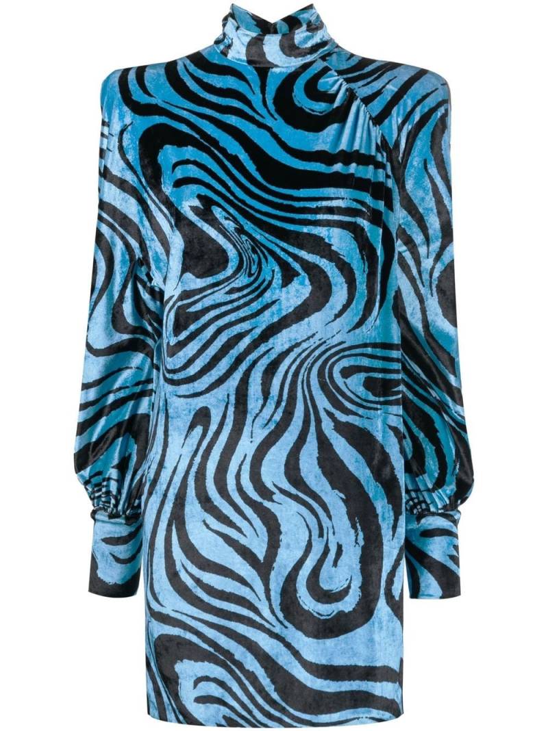Philosophy Di Lorenzo Serafini abstract-print velvet dress - Blue von Philosophy Di Lorenzo Serafini