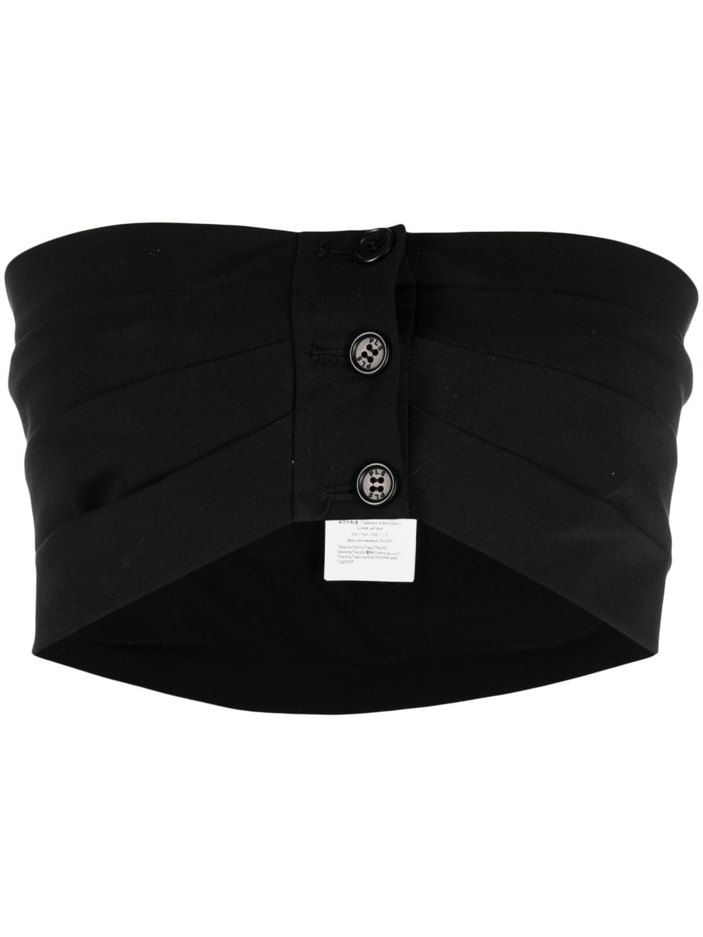 Philosophy Di Lorenzo Serafini buttoned draped crop top - Black von Philosophy Di Lorenzo Serafini