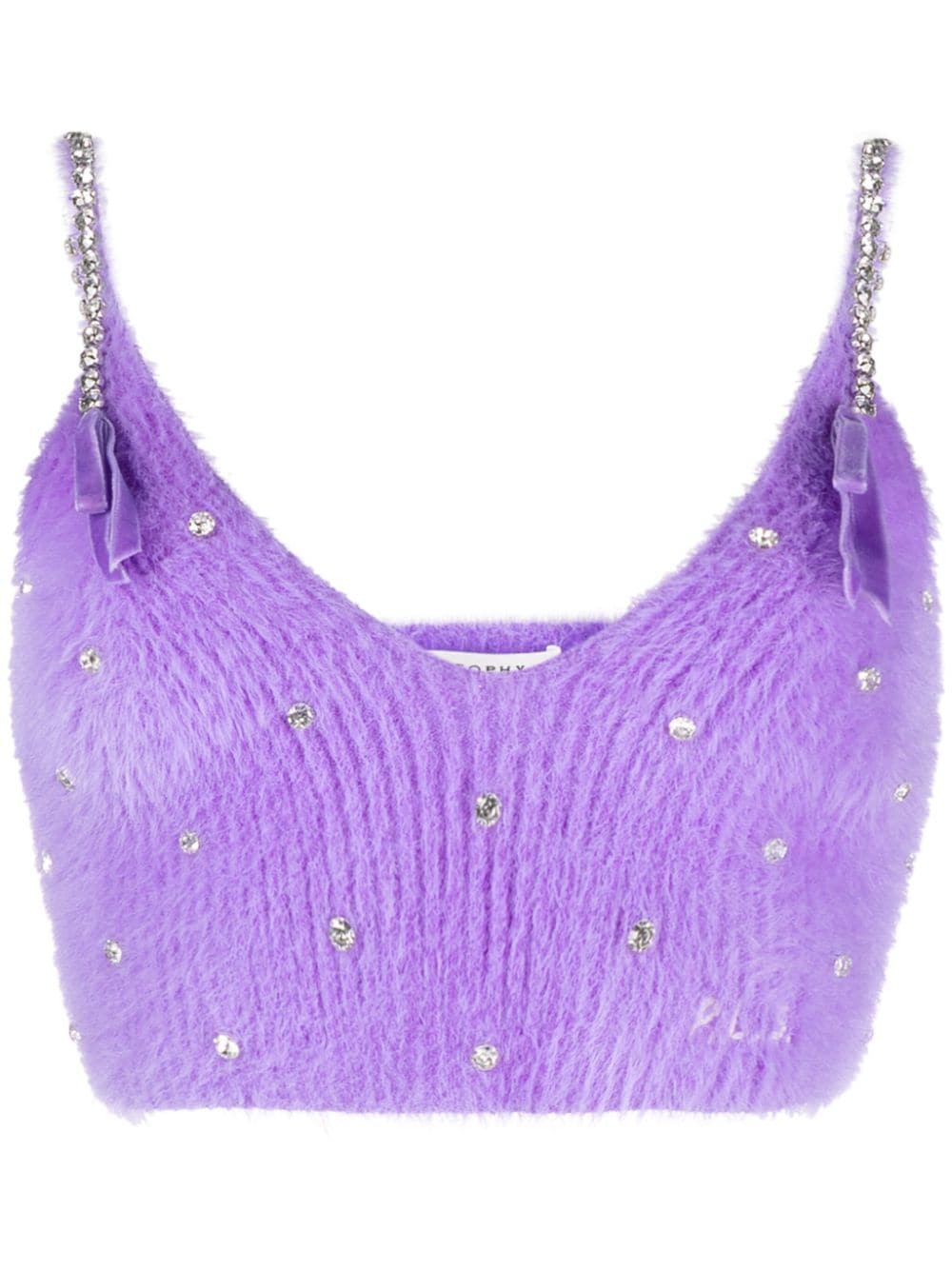 Philosophy Di Lorenzo Serafini crystal-embellished cropped top - Purple von Philosophy Di Lorenzo Serafini