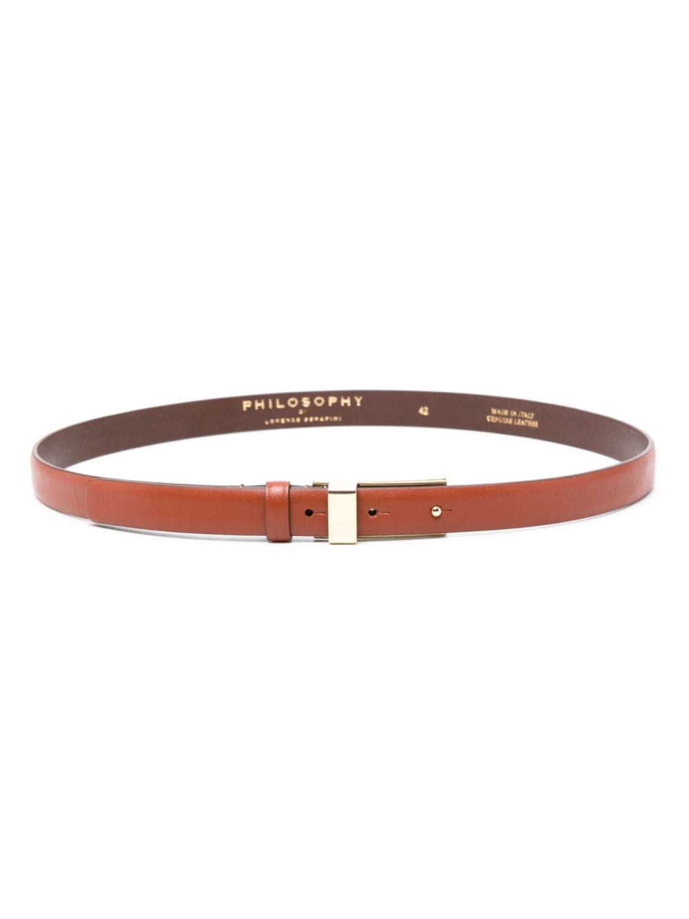 Philosophy Di Lorenzo Serafini engraved-logo leather belt - Brown von Philosophy Di Lorenzo Serafini