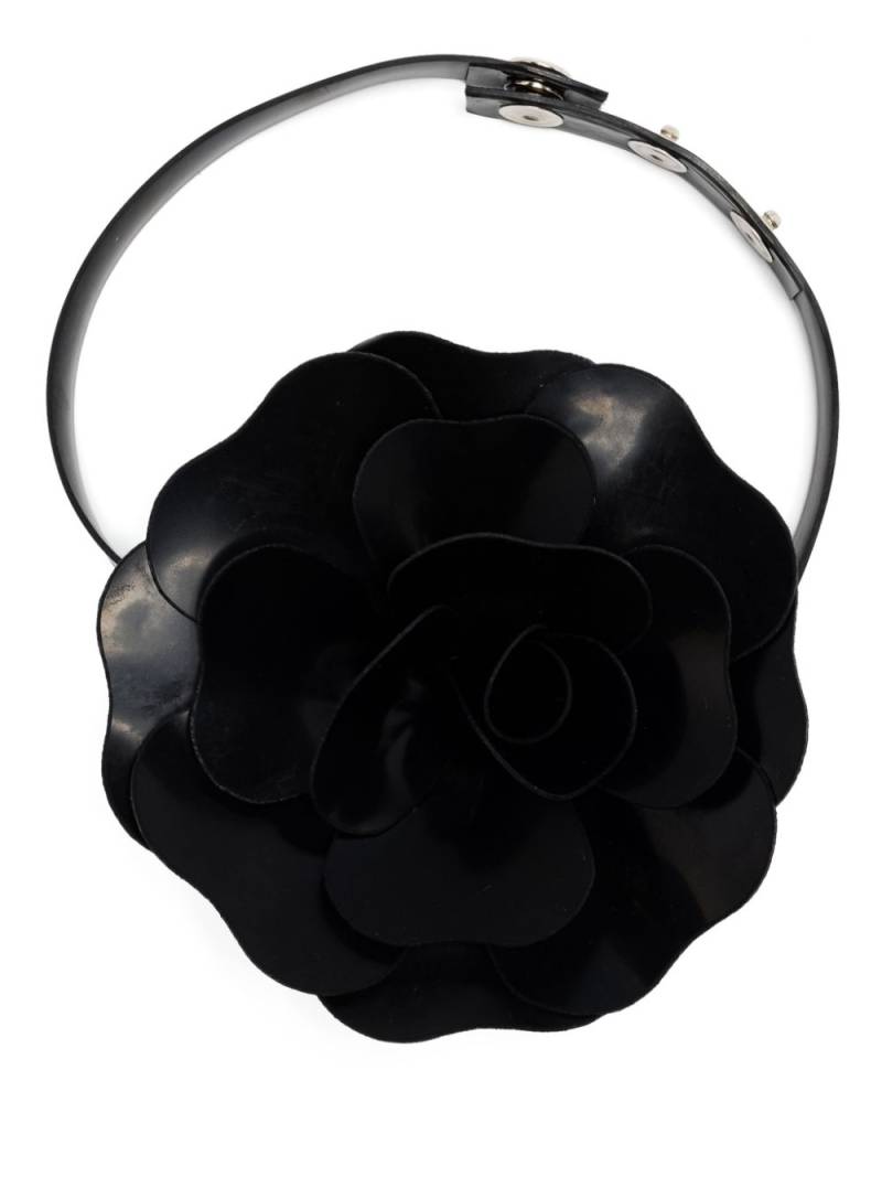 Philosophy Di Lorenzo Serafini floral-appliqué choker necklace - Black von Philosophy Di Lorenzo Serafini