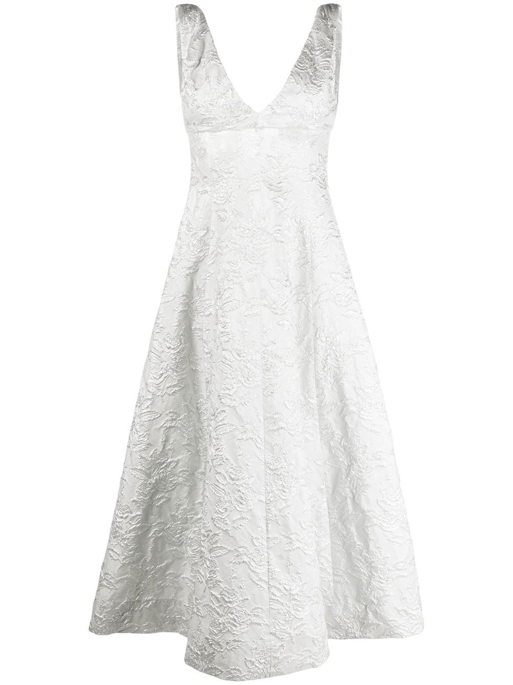 Philosophy Di Lorenzo Serafini floral-embroidered V-neck dress - Silver von Philosophy Di Lorenzo Serafini