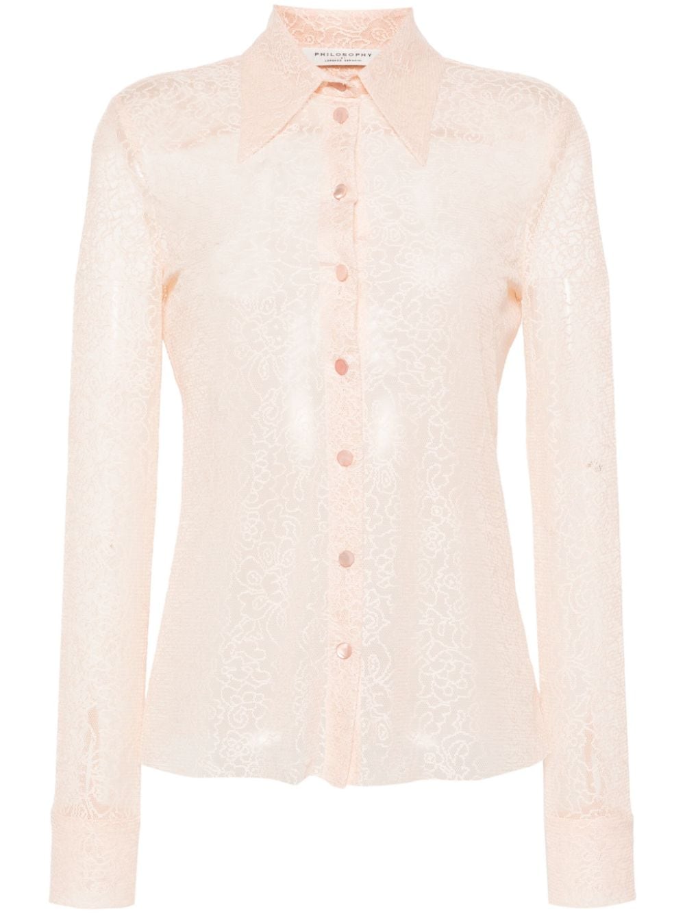 Philosophy Di Lorenzo Serafini floral-lace sheer shirt - Pink von Philosophy Di Lorenzo Serafini