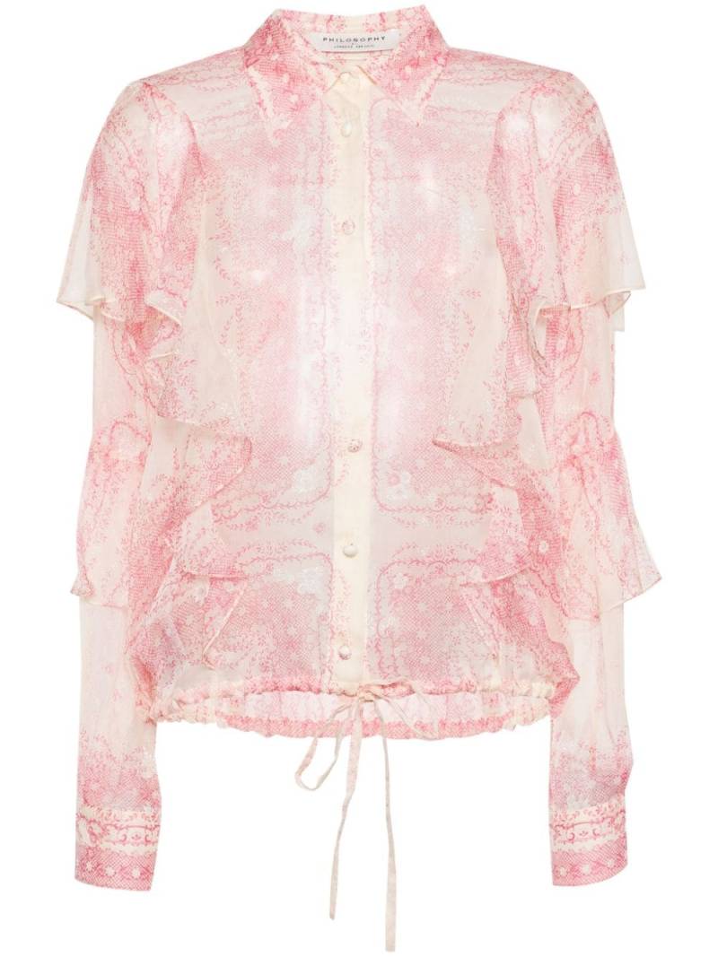 Philosophy Di Lorenzo Serafini floral-print silk shirt - Pink von Philosophy Di Lorenzo Serafini