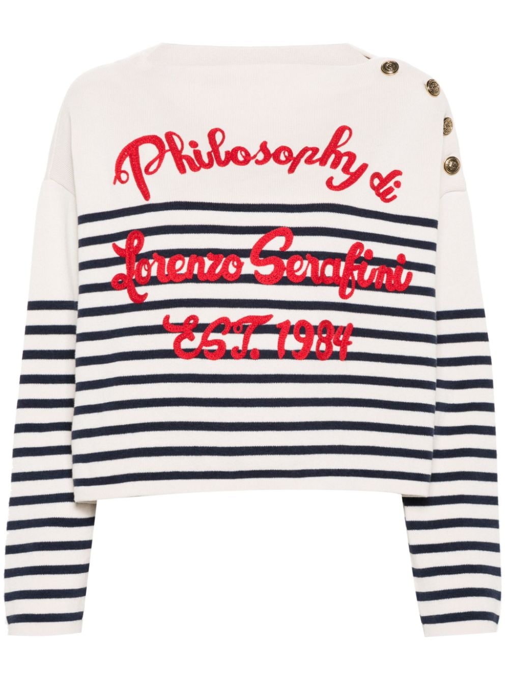 Philosophy Di Lorenzo Serafini logo-embroidered cropped jumper - Neutrals von Philosophy Di Lorenzo Serafini