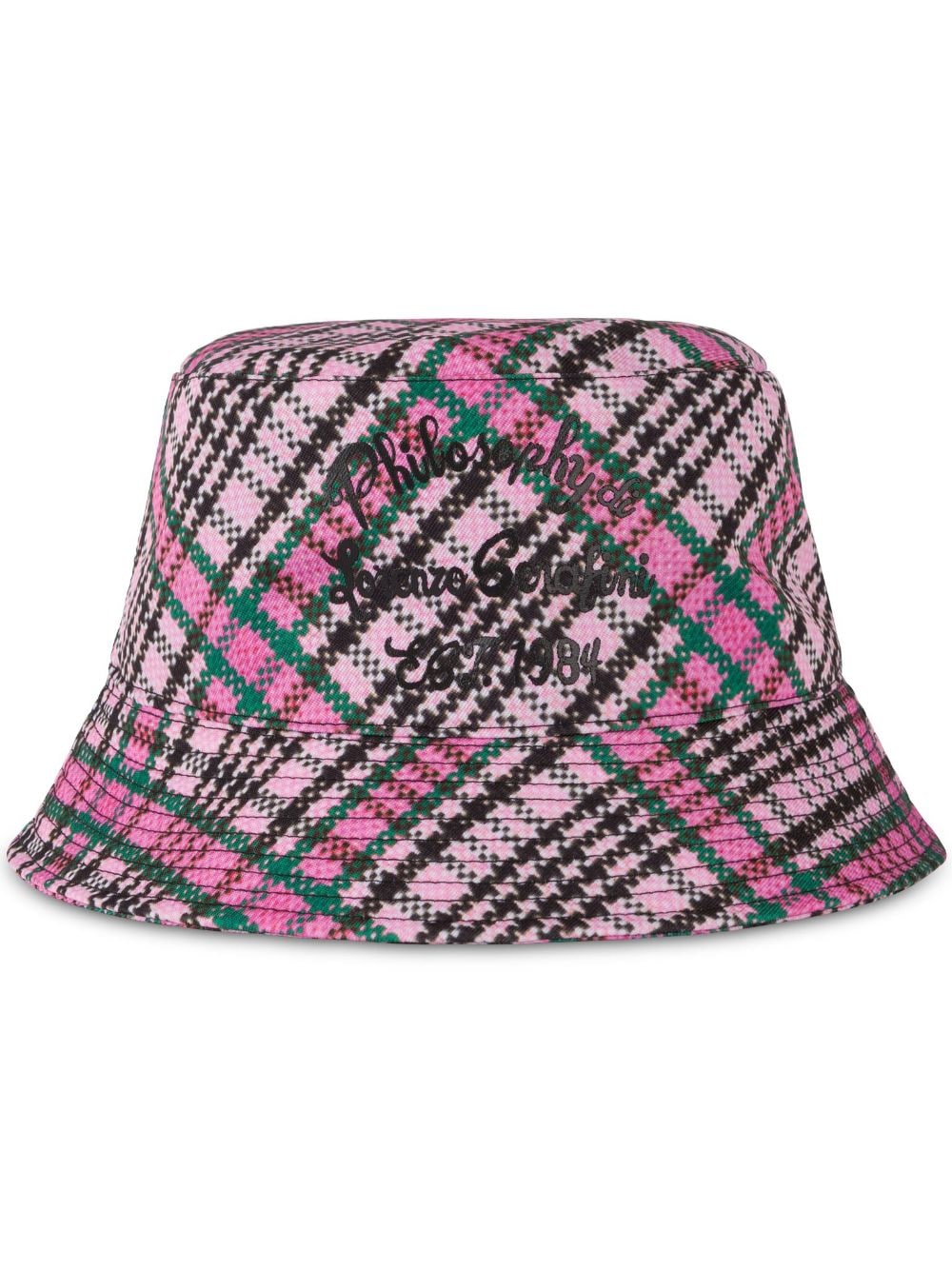 Philosophy Di Lorenzo Serafini logo-print checked bucket hat - Pink von Philosophy Di Lorenzo Serafini