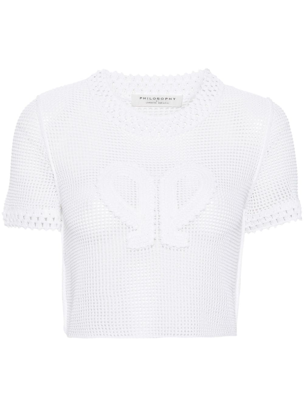 Philosophy Di Lorenzo Serafini macramé crop top - White von Philosophy Di Lorenzo Serafini