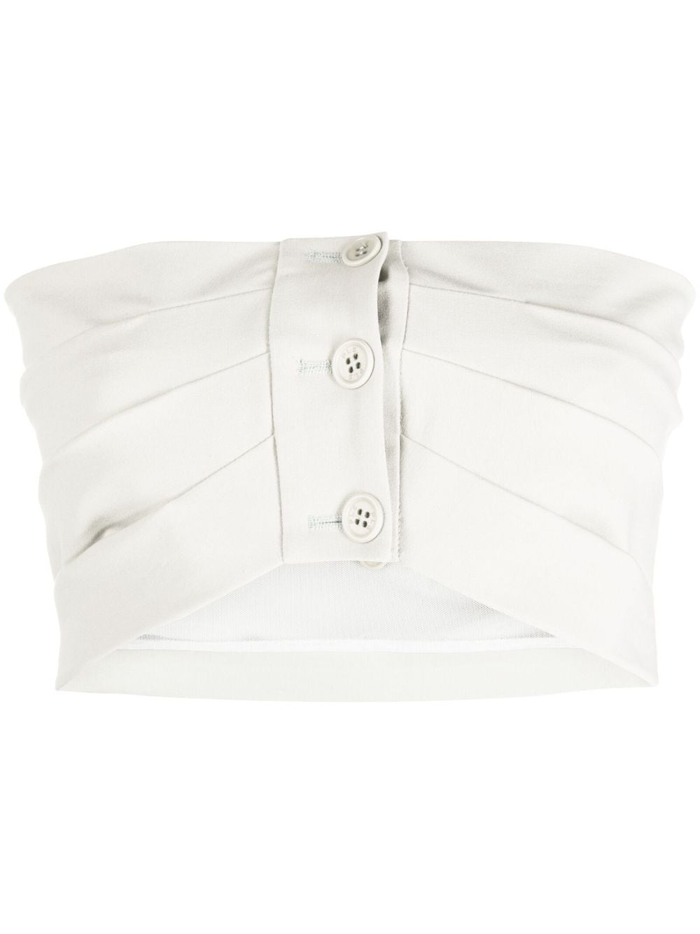 Philosophy Di Lorenzo Serafini pleated button-up tube top - Grey von Philosophy Di Lorenzo Serafini