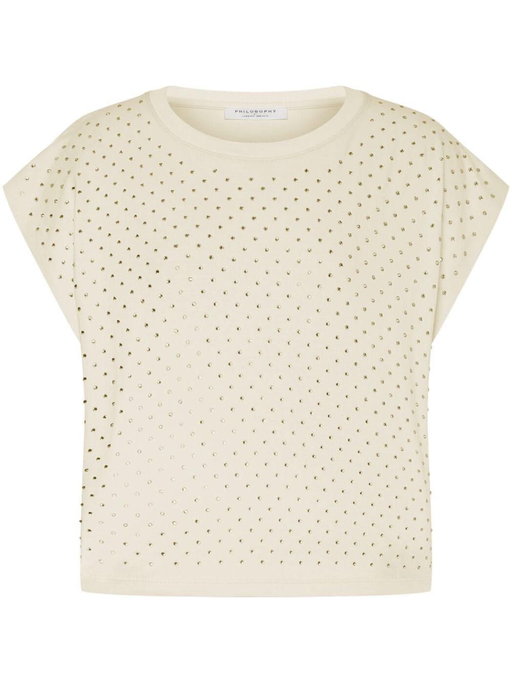 Philosophy Di Lorenzo Serafini rhinestone-embellished cotton T-shirt - Neutrals von Philosophy Di Lorenzo Serafini