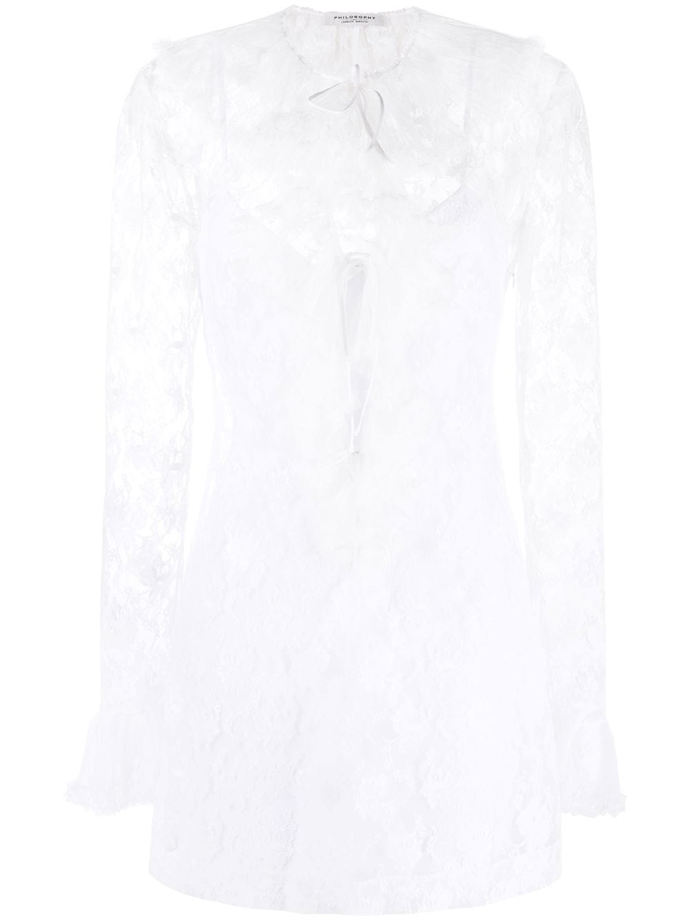 Philosophy Di Lorenzo Serafini ruffled lace minidress - White von Philosophy Di Lorenzo Serafini