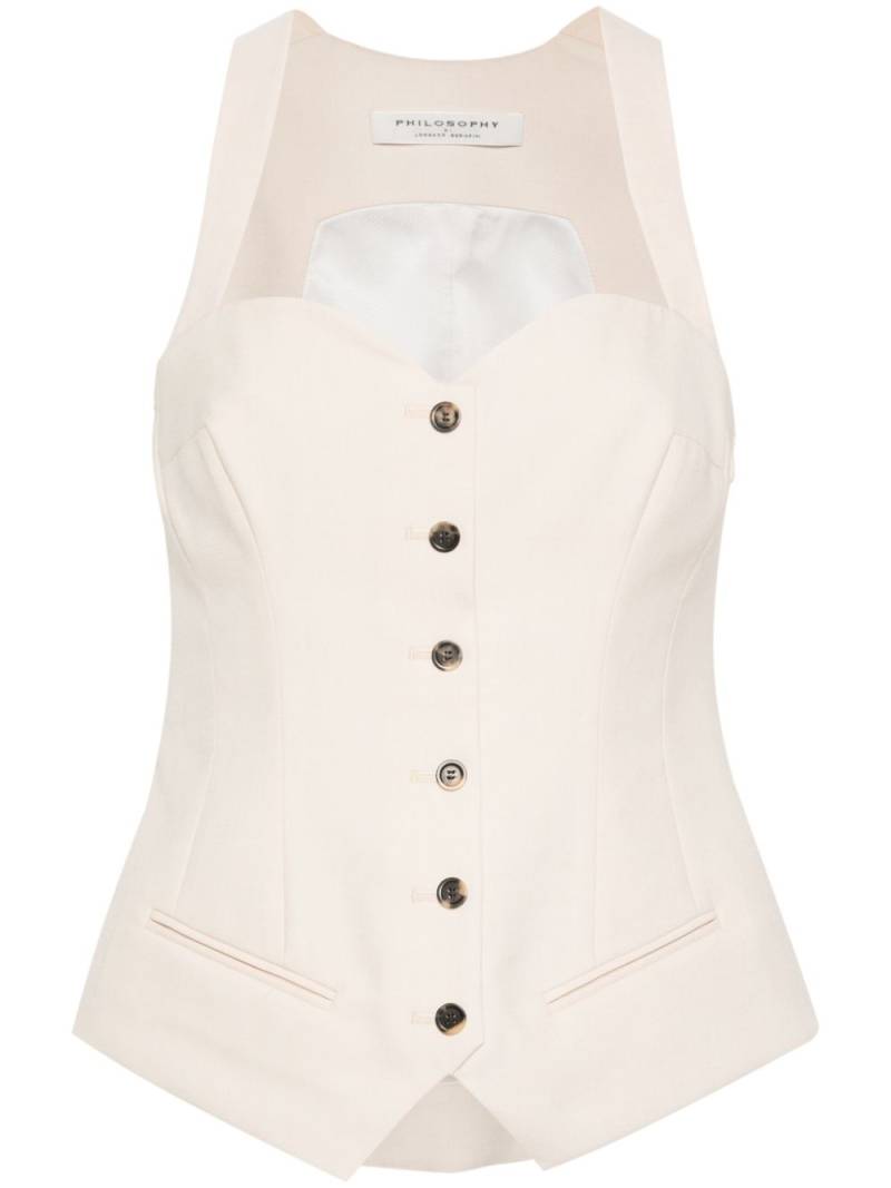 Philosophy Di Lorenzo Serafini sleeveless sweetheart-neck top - Neutrals von Philosophy Di Lorenzo Serafini