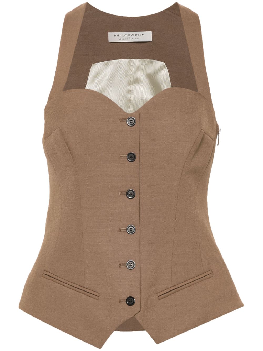 Philosophy Di Lorenzo Serafini sweetheart-neck interwoven vest - Brown von Philosophy Di Lorenzo Serafini