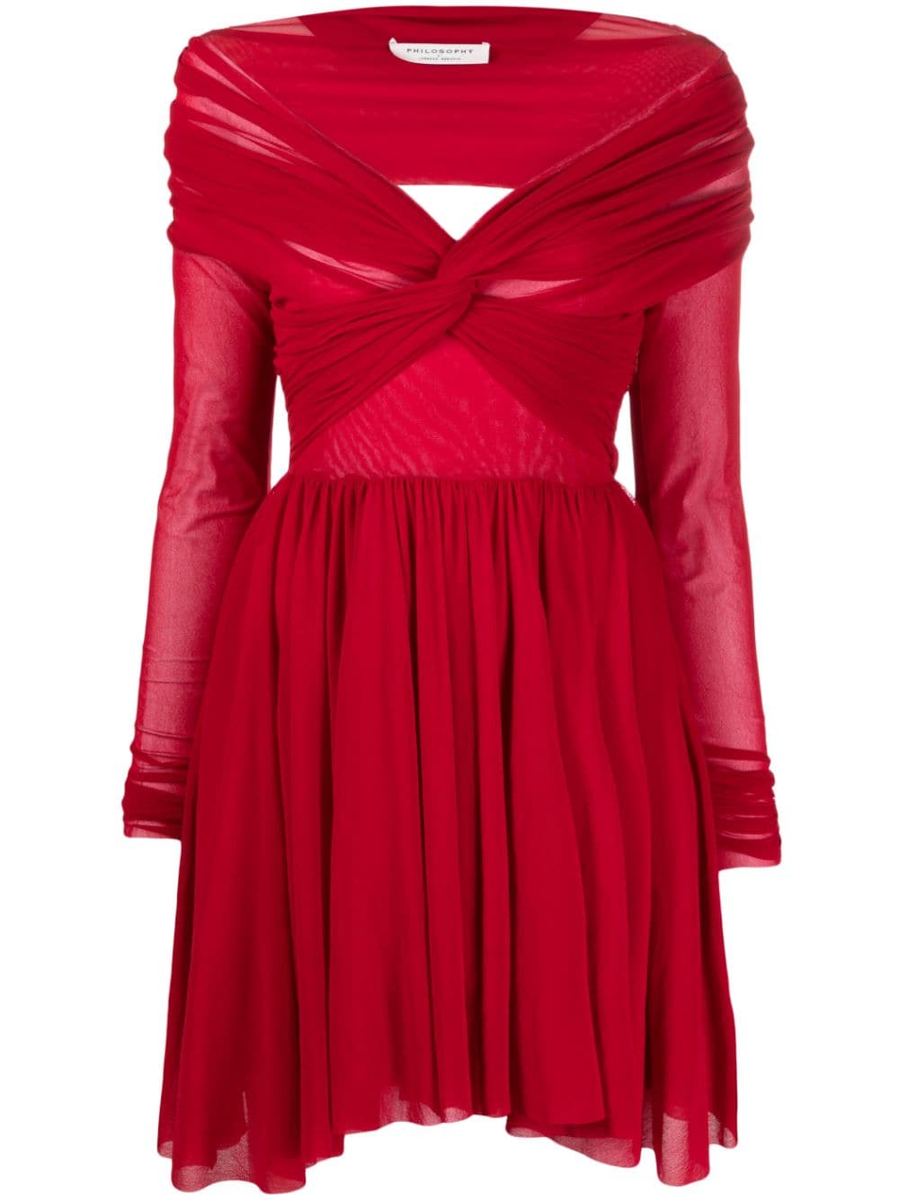 Philosophy Di Lorenzo Serafini twist-detail off-shoulder tulle minidress - Red von Philosophy Di Lorenzo Serafini