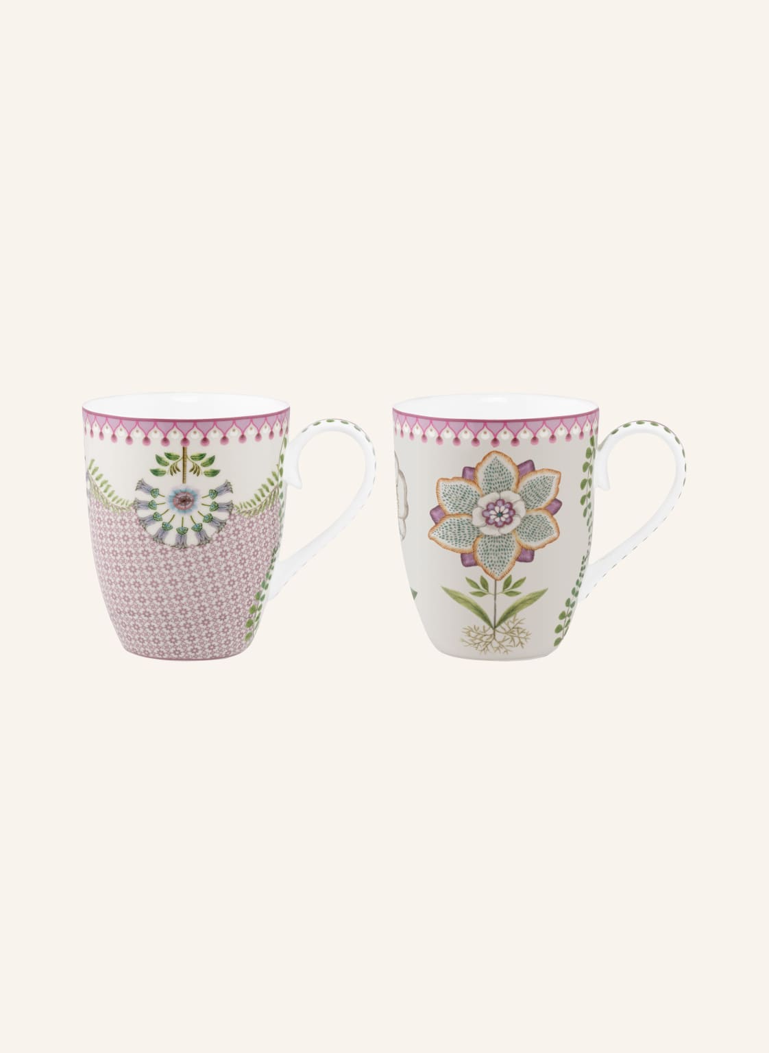 Pip Studio 2er-Set Henkelbecher Lotus Large weiss von PiP Studio