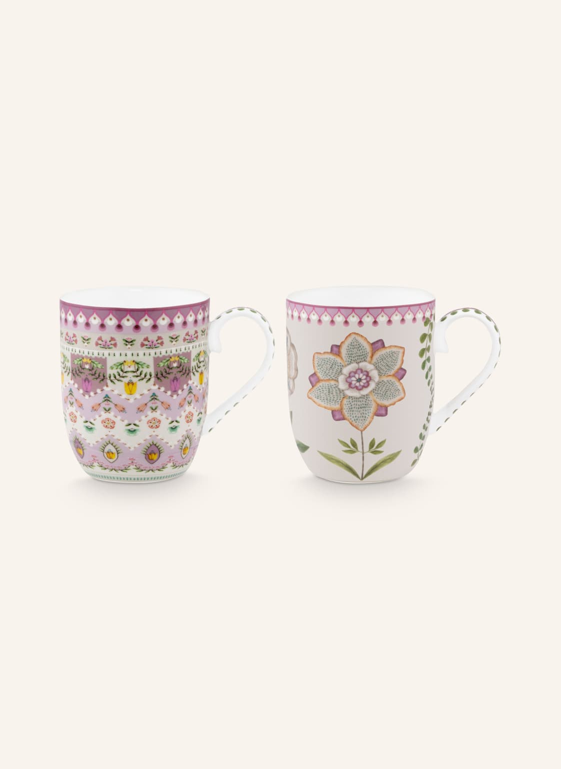 Pip Studio 2er-Set Henkelbecher Lotus Small weiss von PiP Studio