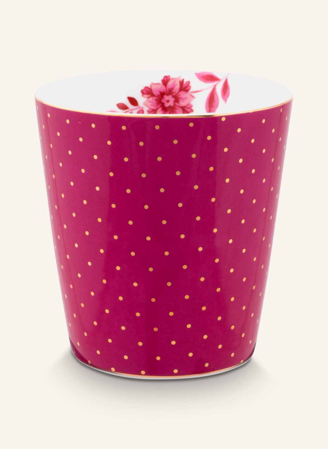 Pip Studio Set Royal Dots: Becher Und Teebeutelablage pink von PiP Studio