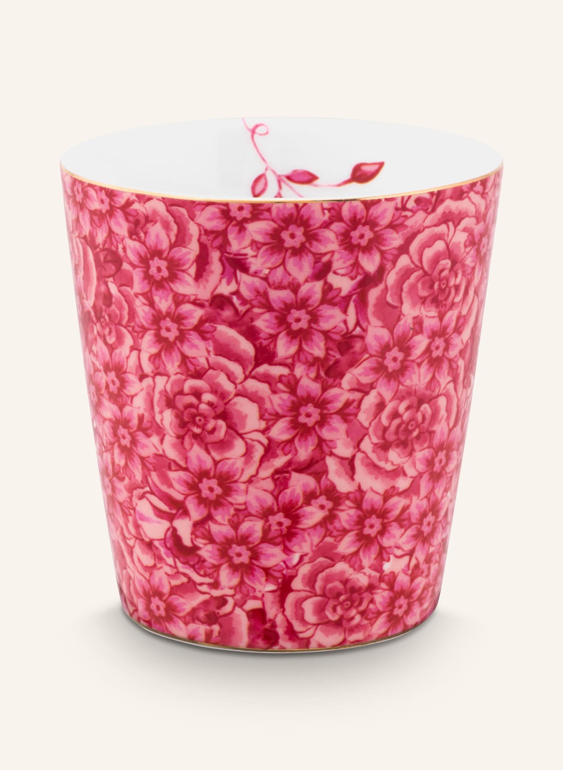 Pip Studio Set Royal Flower: Becher Und Teebeutelablage pink von PiP Studio