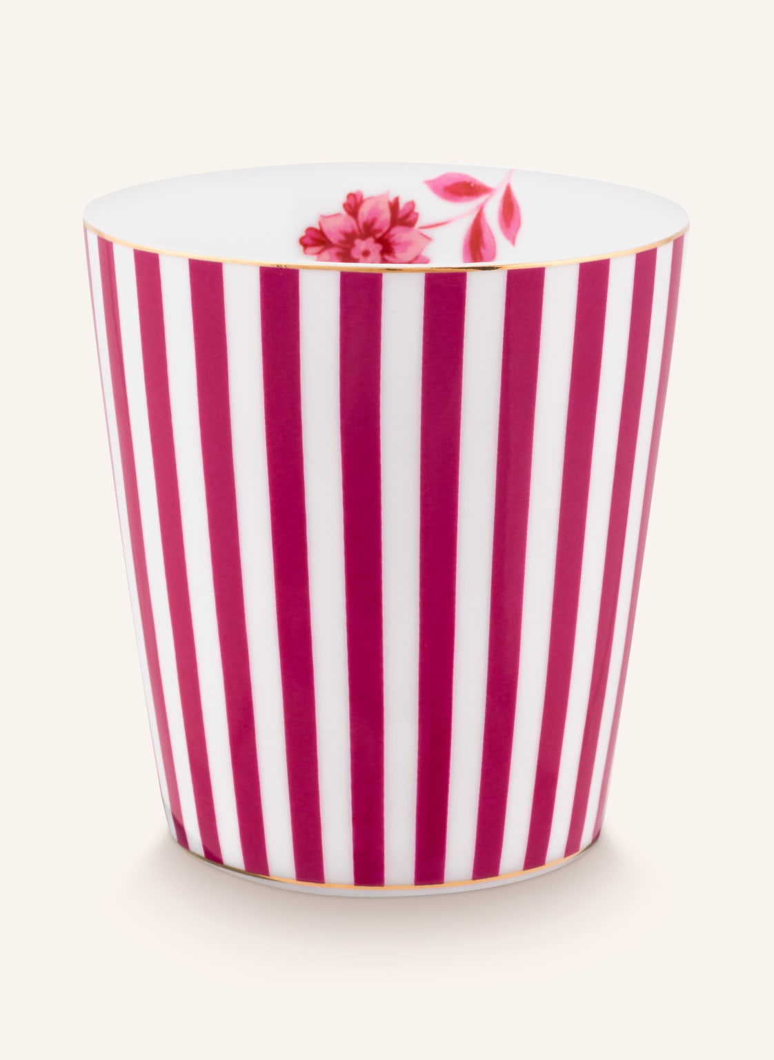 Pip Studio Set Royal Stripes: Becher Und Teebeutelablage pink von PiP Studio