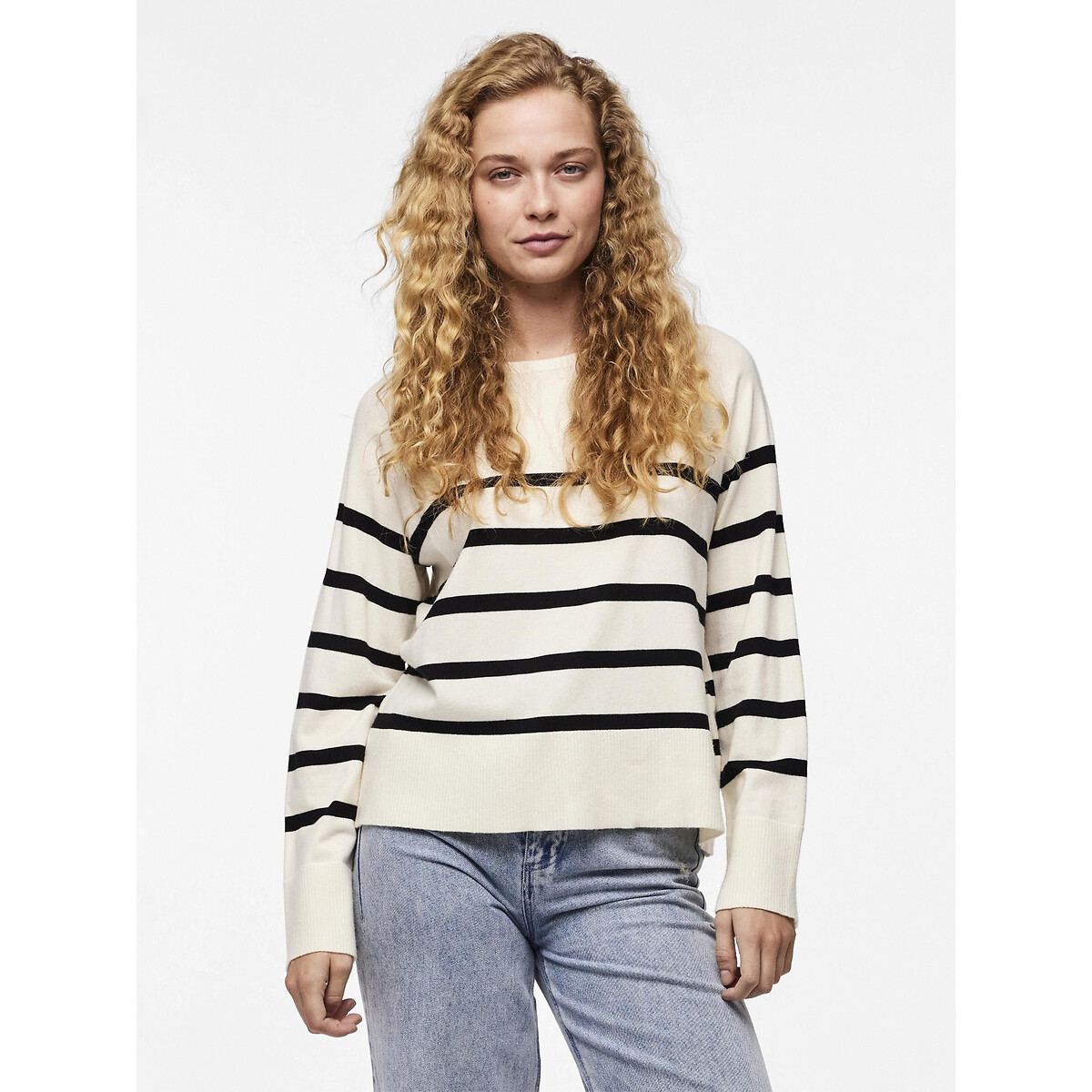 Gestreifter Pullover, Feinstrick von Pieces