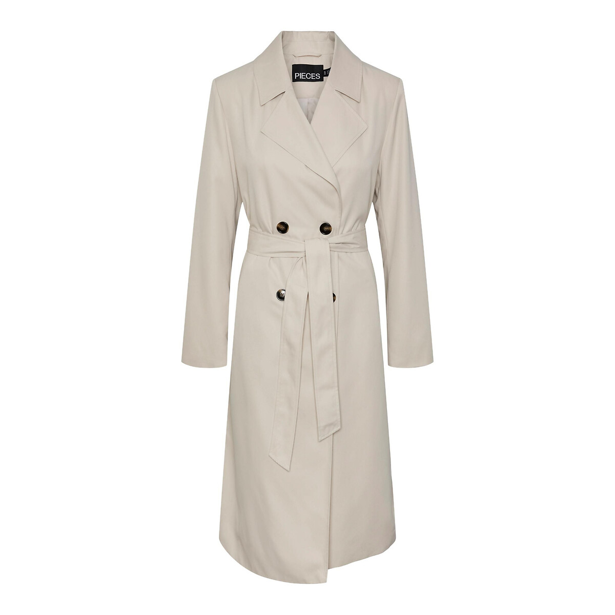 Langer Trenchcoat mit Bindegürtel von Pieces