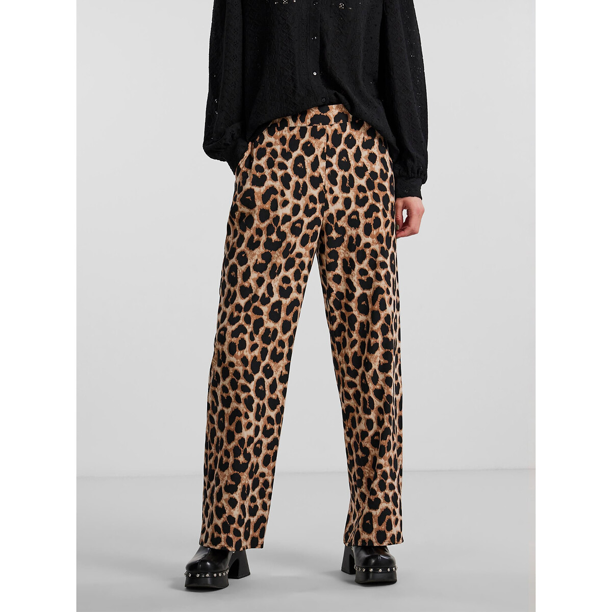 Leoparden-Hose mit hoher Taille von Pieces