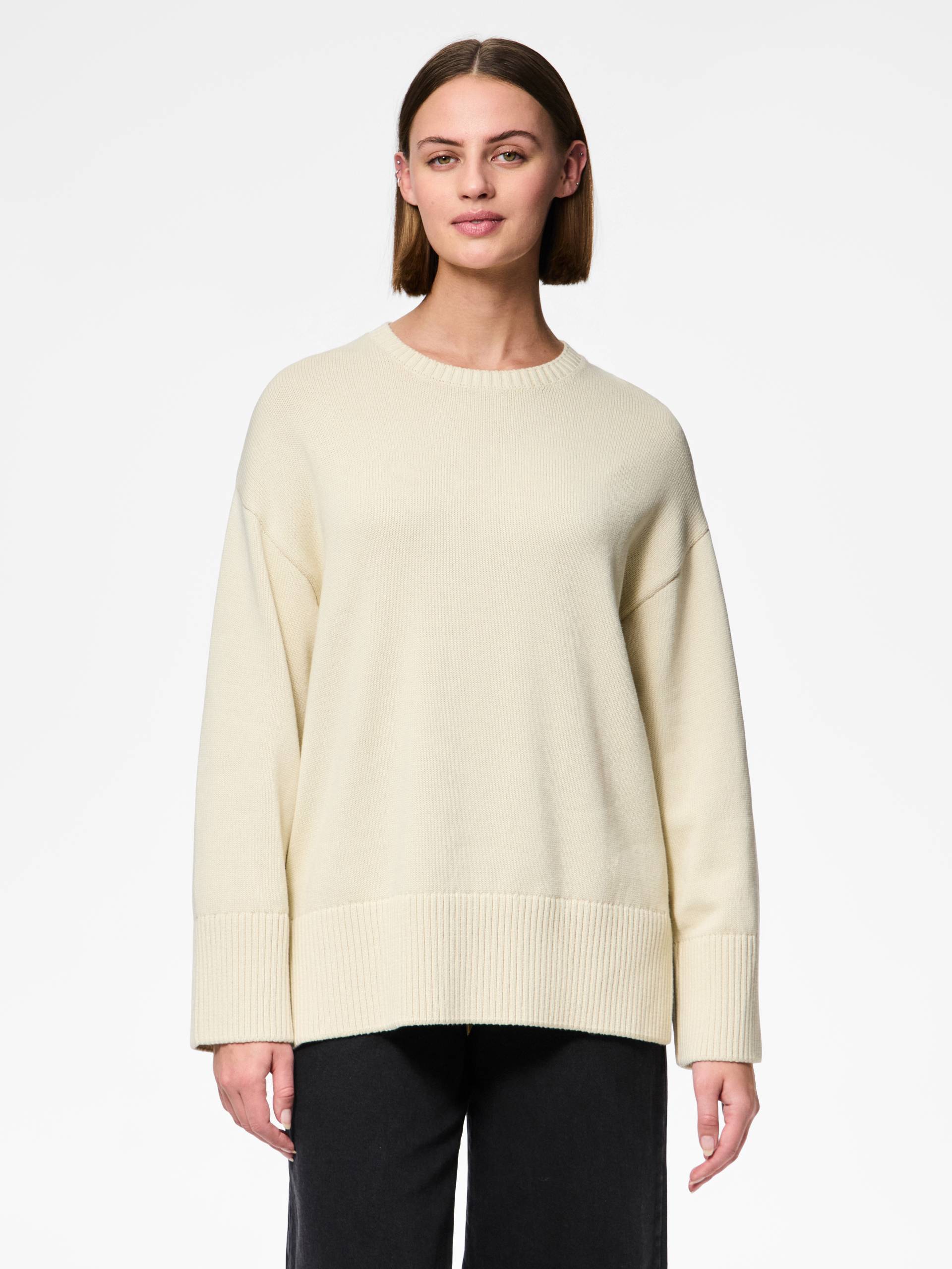 pieces Rundhalspullover »PCAVA LS O-NECK SLIT KNIT NOOS« pieces Rundhalspullover »PCAVA LS O-NECK SLIT KNIT NOOS« von Pieces