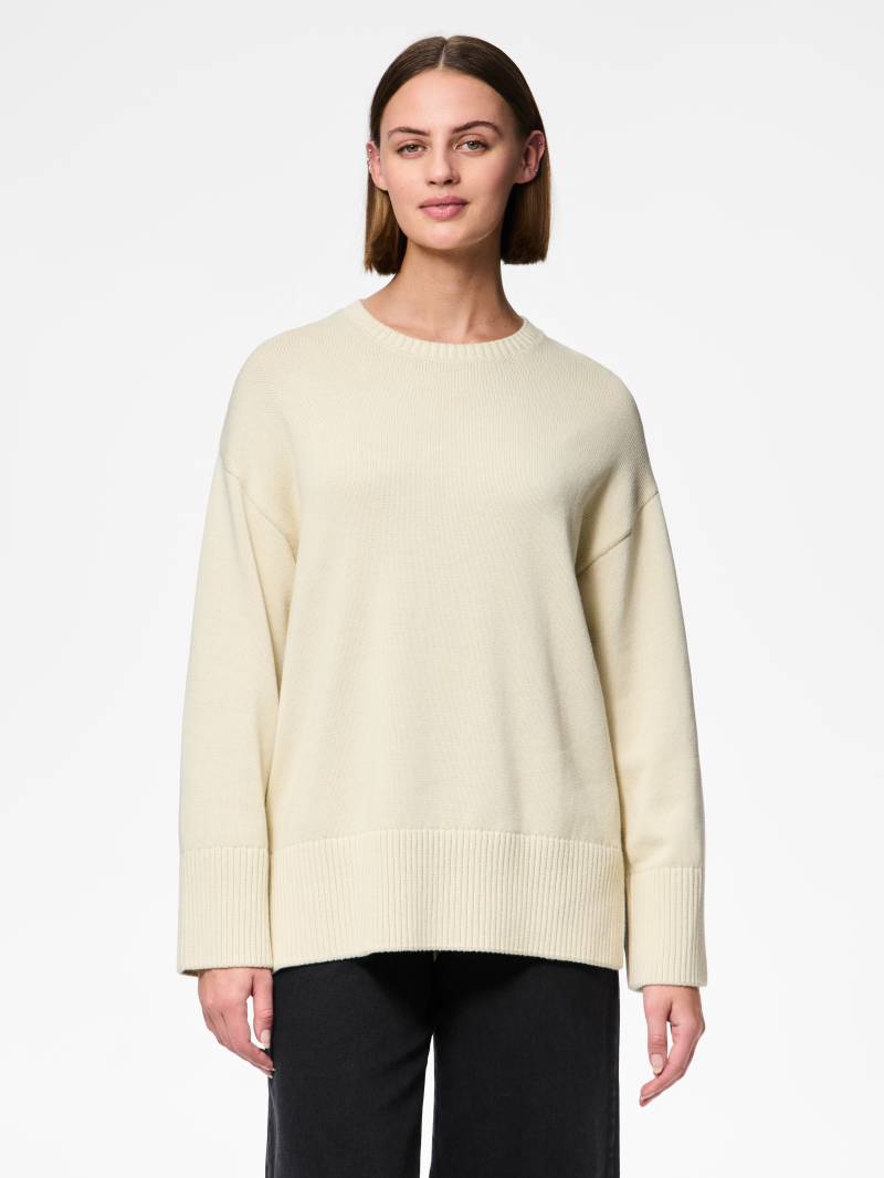 pieces Rundhalspullover »PCAVA LS O-NECK SLIT KNIT NOOS« von Pieces