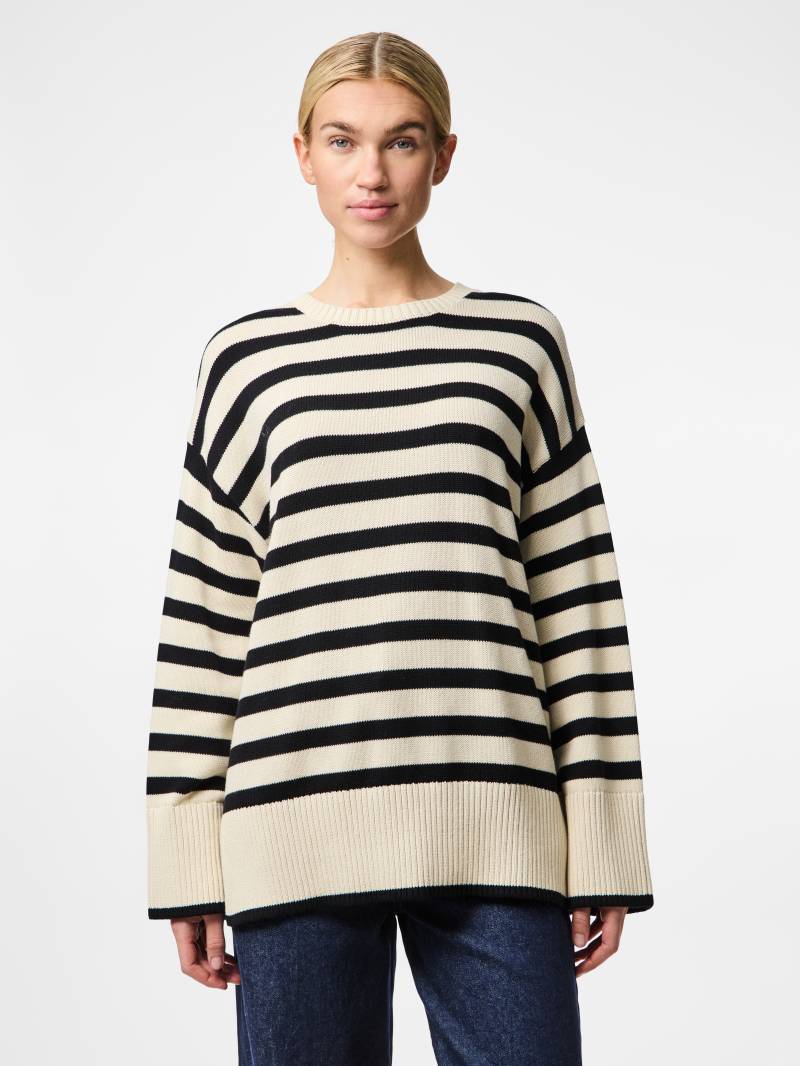 pieces Rundhalspullover »PCAVA LS O-NECK SLIT KNIT NOOS« von Pieces