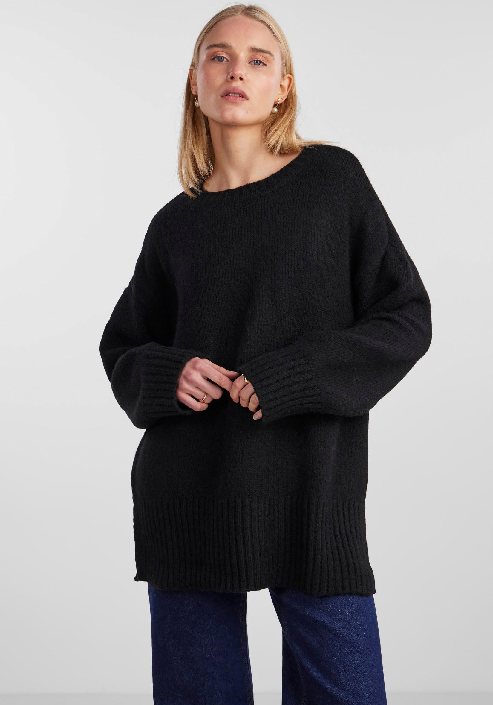 pieces Rundhalspullover »PCNANCY LS LOOSE O-NECK KNIT NOOS BC« von Pieces