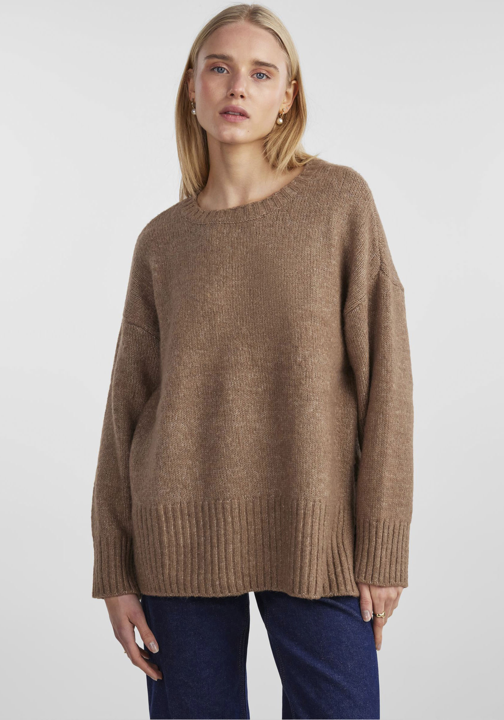 pieces Rundhalspullover »PCNANCY LS LOOSE O-NECK KNIT NOOS BC« von Pieces