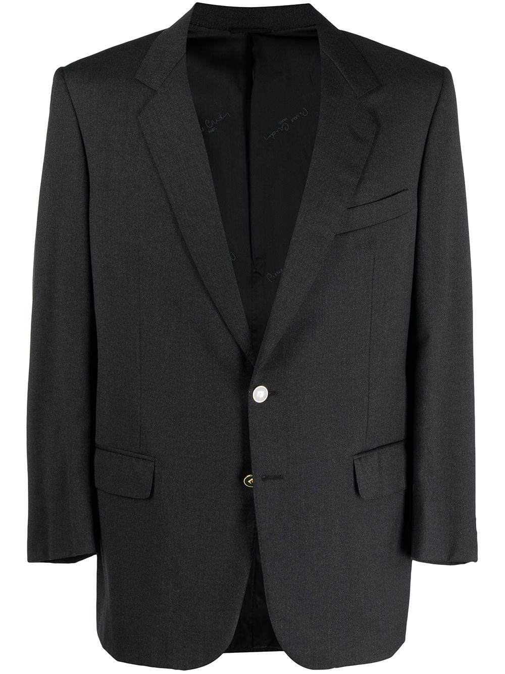 Pierre Cardin Pre-Owned 1990s contrasting lapel blazer - Grey von Pierre Cardin Pre-Owned