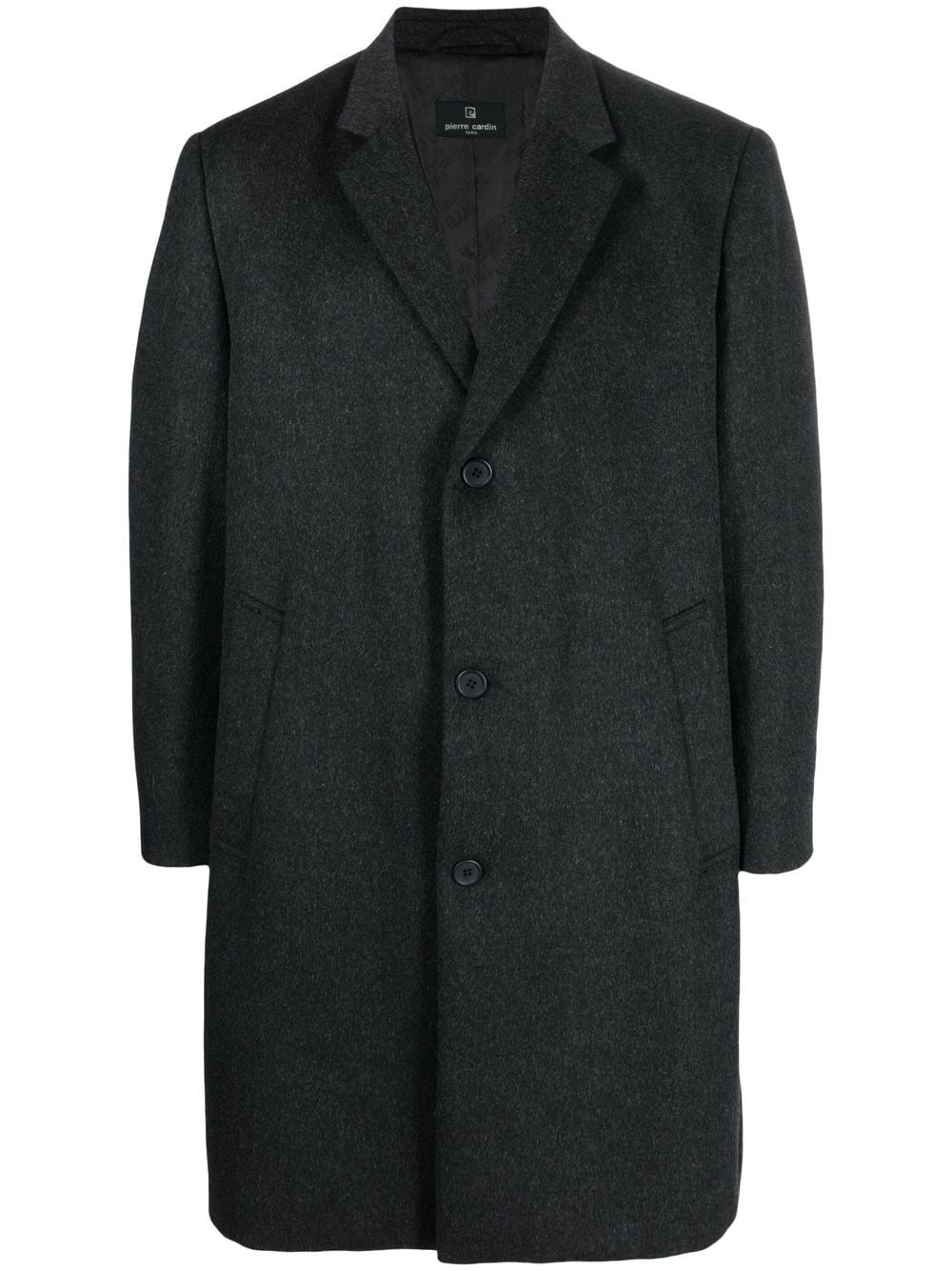 Pierre Cardin Pre-Owned 1990s knee-length wool coat - Grey von Pierre Cardin Pre-Owned