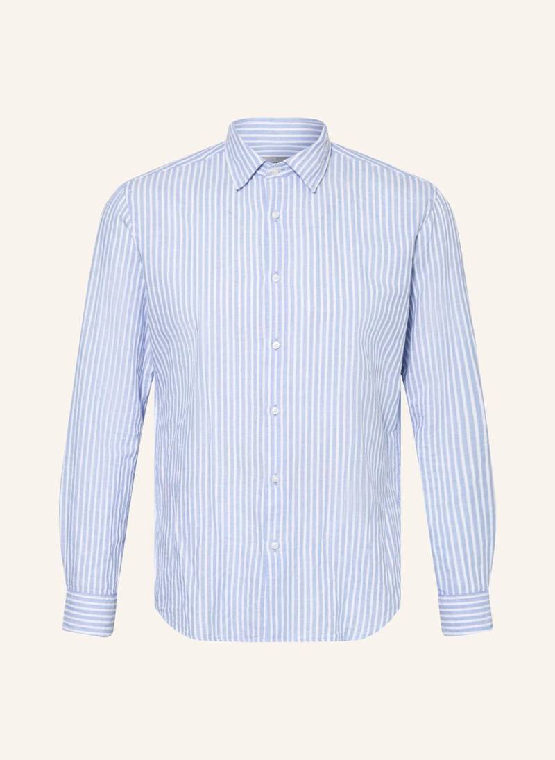 Pierre Cardin Hemd Modern Fit Mit Leinen blau von Pierre Cardin