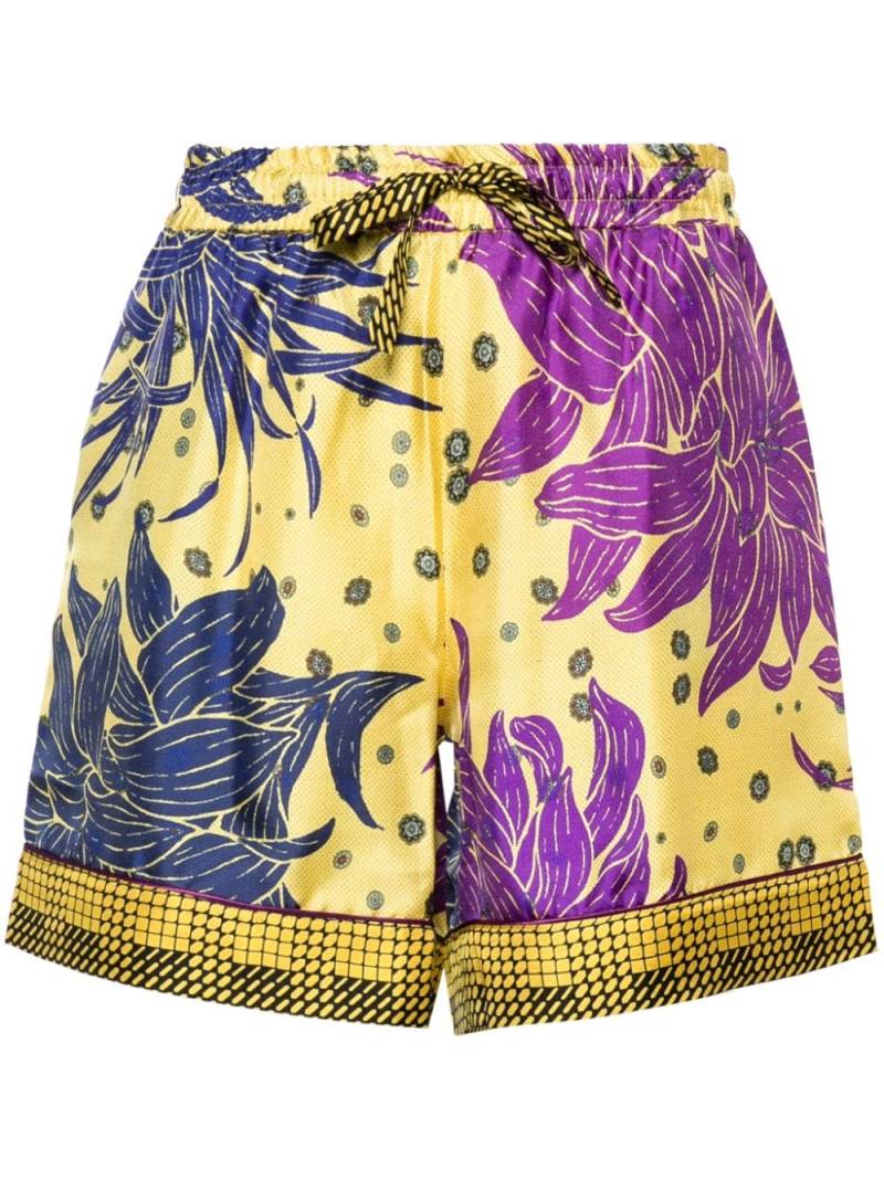 Pierre-Louis Mascia Aloe silk shorts - Yellow von Pierre-Louis Mascia