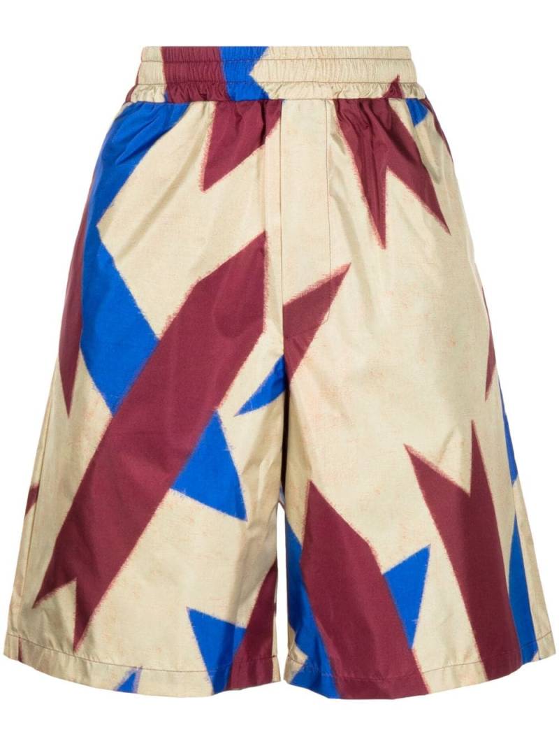 Pierre-Louis Mascia abstract-print silk Bermuda shorts - Multicolour von Pierre-Louis Mascia