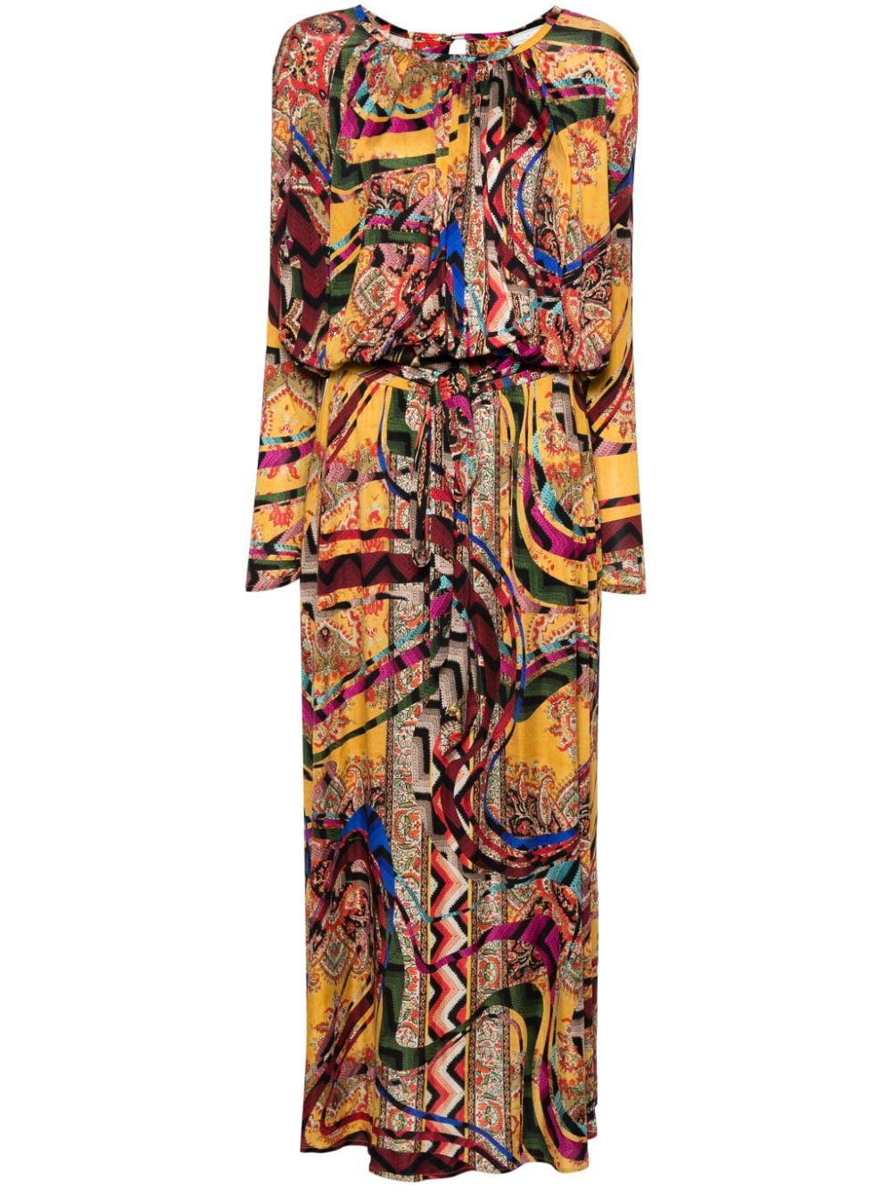 Pierre-Louis Mascia abstract-print silk dress - Yellow von Pierre-Louis Mascia