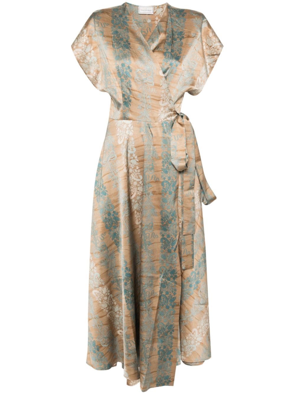 Pierre-Louis Mascia floral silk wrap dress - Neutrals von Pierre-Louis Mascia