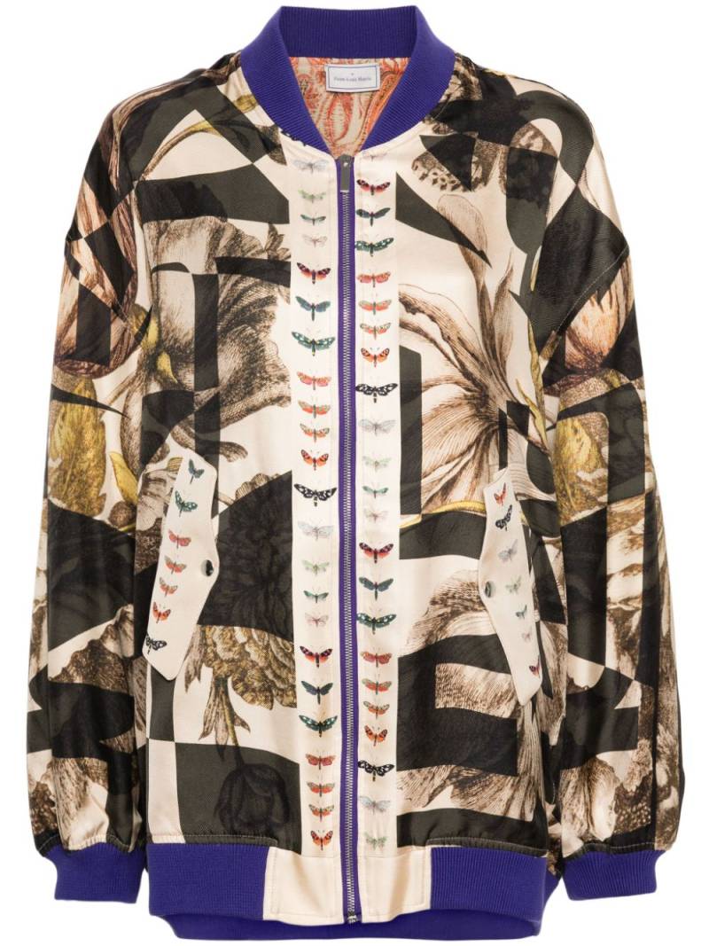 Pierre-Louis Mascia graphic-print bomber jacket - Neutrals von Pierre-Louis Mascia