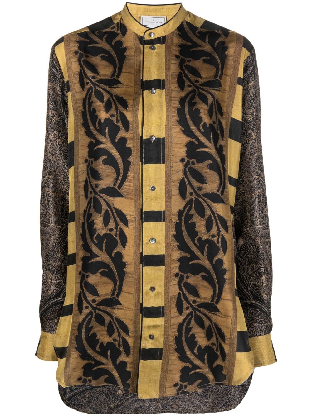 Pierre-Louis Mascia graphic-print silk shirt - Black von Pierre-Louis Mascia