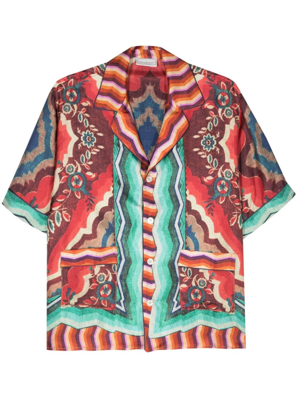 Pierre-Louis Mascia graphic-print silk shirt - Red von Pierre-Louis Mascia