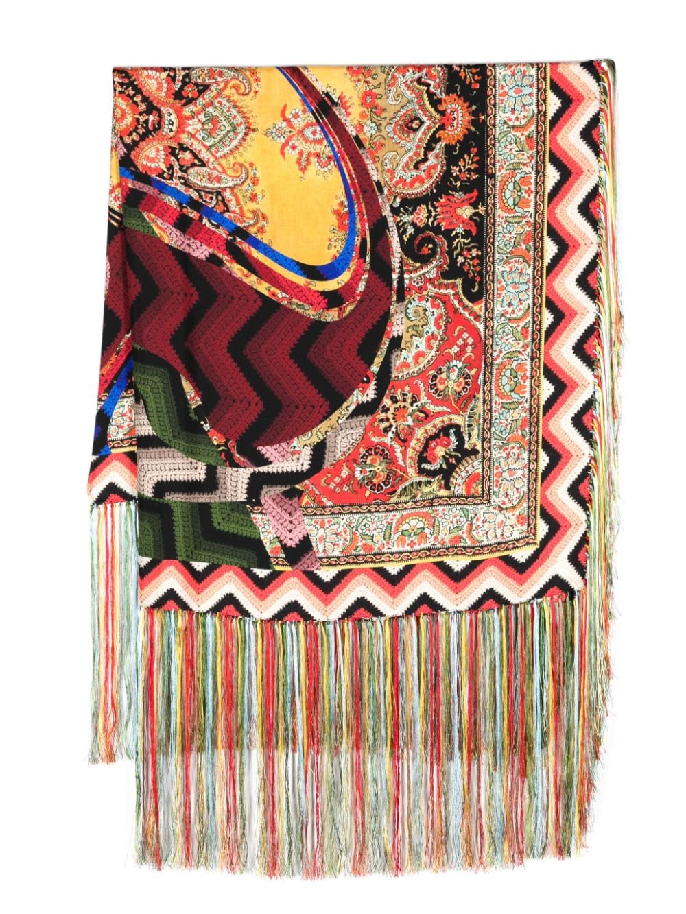 Pierre-Louis Mascia mix-print fringed scarf - Red von Pierre-Louis Mascia