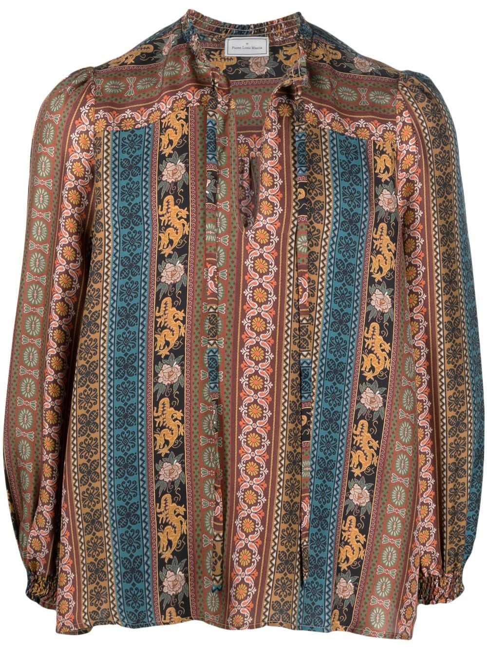 Pierre-Louis Mascia paisley-print panelled silk blouse - Brown von Pierre-Louis Mascia