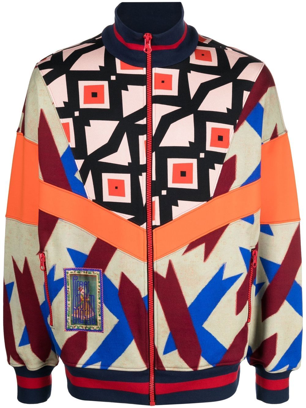 Pierre-Louis Mascia panelled-print-design jacket - Neutrals von Pierre-Louis Mascia