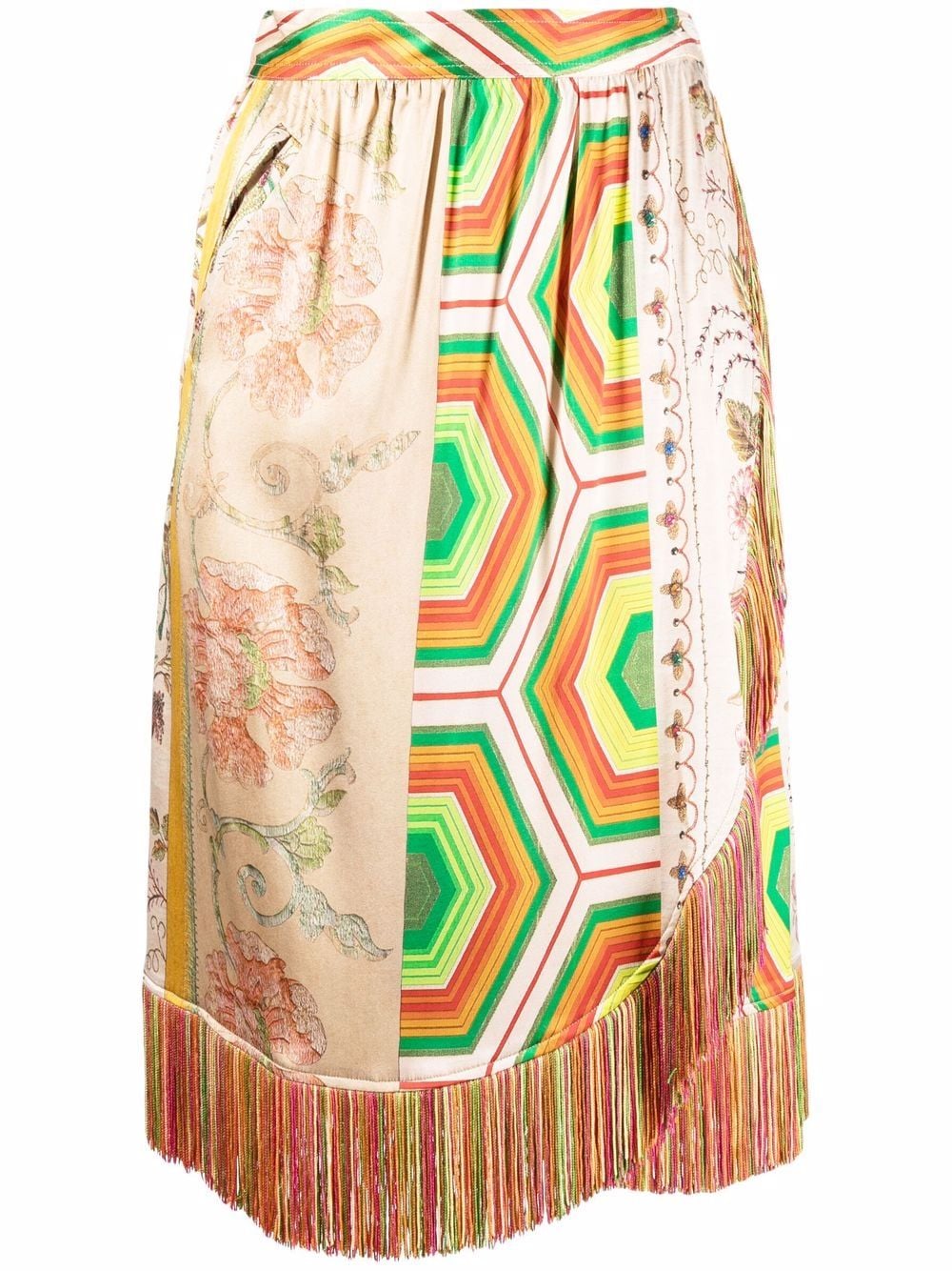 Pierre-Louis Mascia patchwork silk skirt - Neutrals von Pierre-Louis Mascia