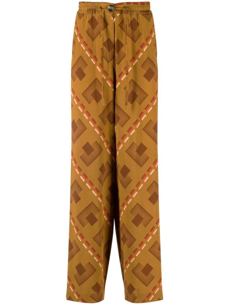 Pierre-Louis Mascia patterned wide-leg trousers - Brown von Pierre-Louis Mascia
