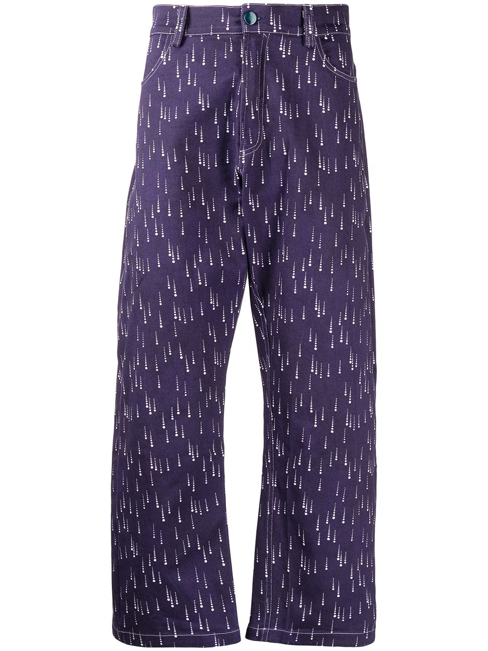 Pierre-Louis Mascia raindrop-print cropped jeans - Purple von Pierre-Louis Mascia