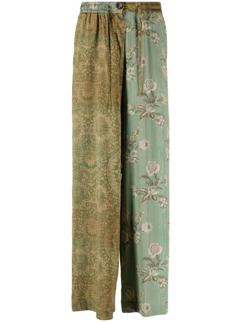 Pierre-Louis Mascia wide-leg patterned trousers - Green von Pierre-Louis Mascia