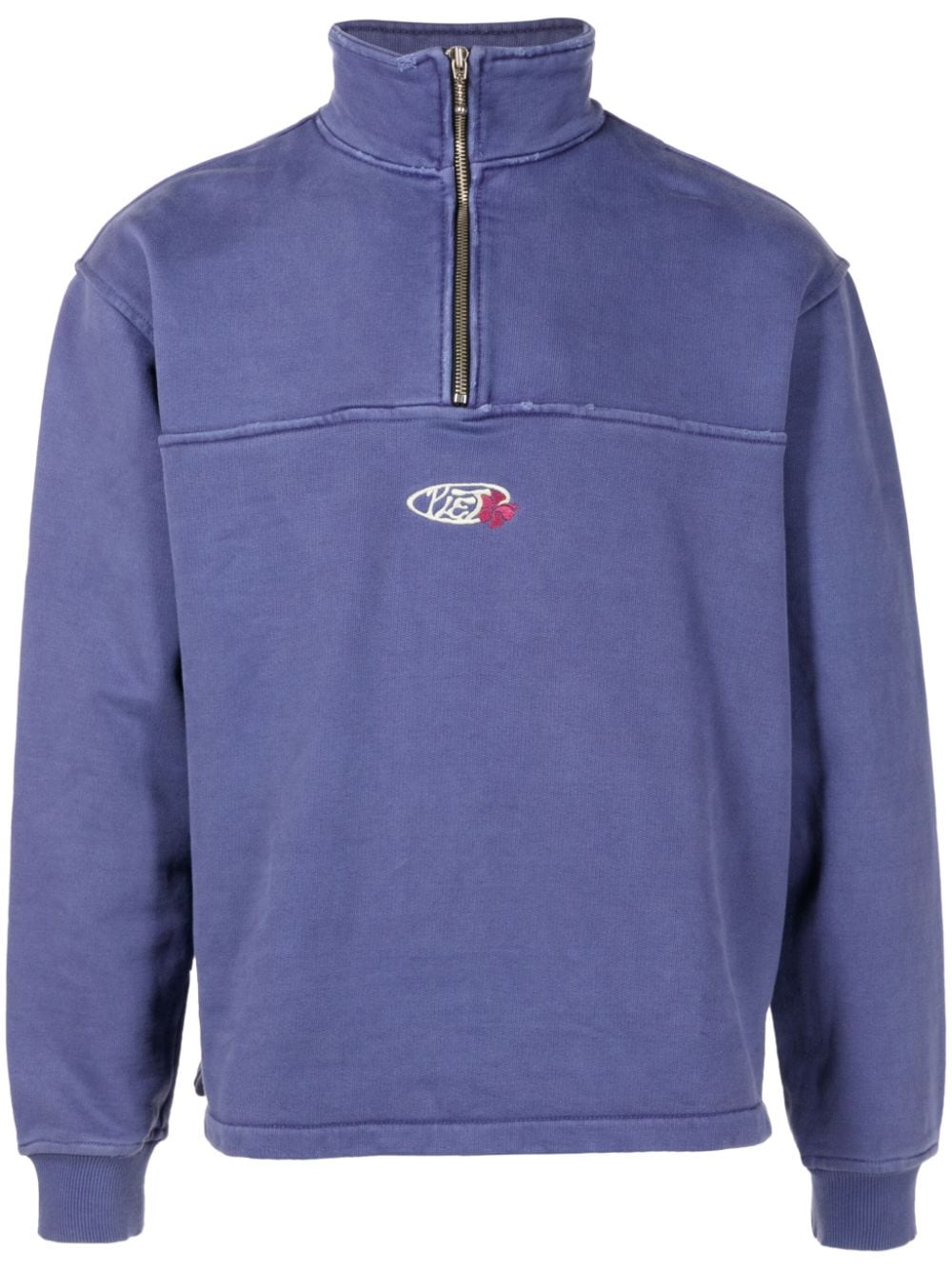 Piet logo-embroidered half-zip sweatshirt - Purple von Piet